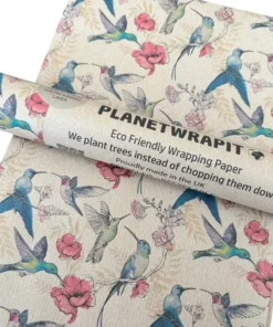 PLANETWRAPIT Nachhaltiges Geschenkpapier Rolle 5mx50cm | Kolibri