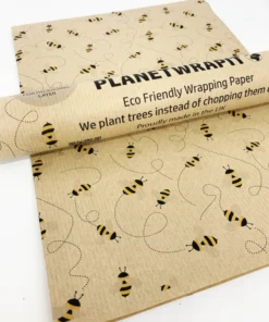 PLANETWRAPIT Nachhaltiges Geschenkpapier Rolle 5mx50cm | Bienen