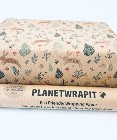 PLANETWRAPIT Nachhaltiges Geschenkpapier Rolle 5mx50cm | Waldhase