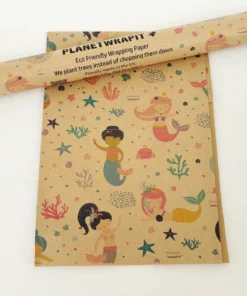Planetwrapit Nachhaltiges Geschenkpapier Rolle 3mx50cm | Meerjungfrau