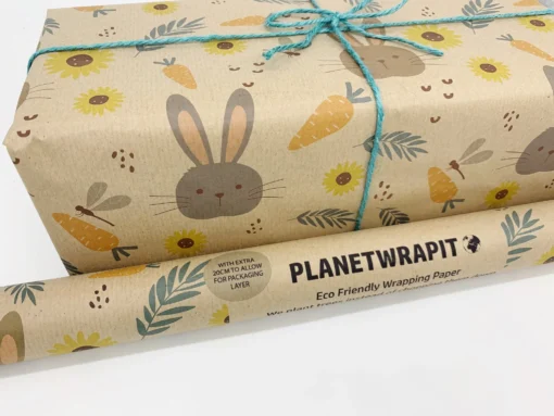 PLANETWRAPIT Nachhaltiges Geschenkpapier Rolle 3mx50cm | Hase – Bild 4