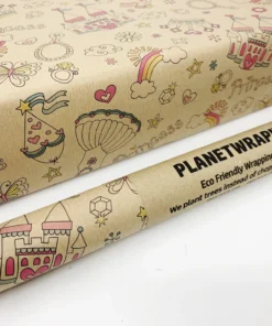 PLANETWRAPIT Nachhaltiges Geschenkpapier Rolle 5mx50cm | Prinzessin