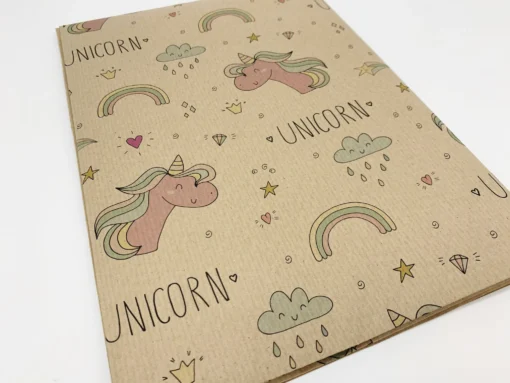 PLANETWRAPIT Nachhaltiges Geschenkpapier Rolle 3mx50cm | Einhorn – Bild 2