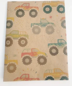 PLANETWRAPIT Nachhaltiges Geschenkpapier Rolle 5mx50cm | Monstertruck