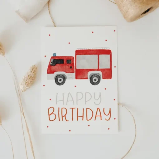Postkarte Geburtstag Feuerwehr
