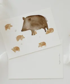 Postkarte Hej hanni wildschweine