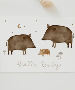 Postkarte Hej Hanni Wildschweine 