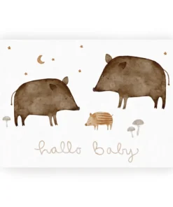 Postkarte Hej Hanni Wildschweine 