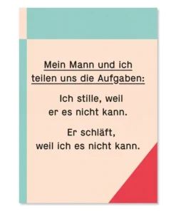 Kleine Prints Postkarte | Aufgabenteilung