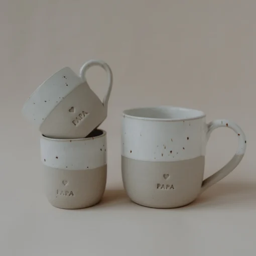 Eulenschnitt Cappuccino Tasse aus Steingut (190ml) | Papa – Bild 4