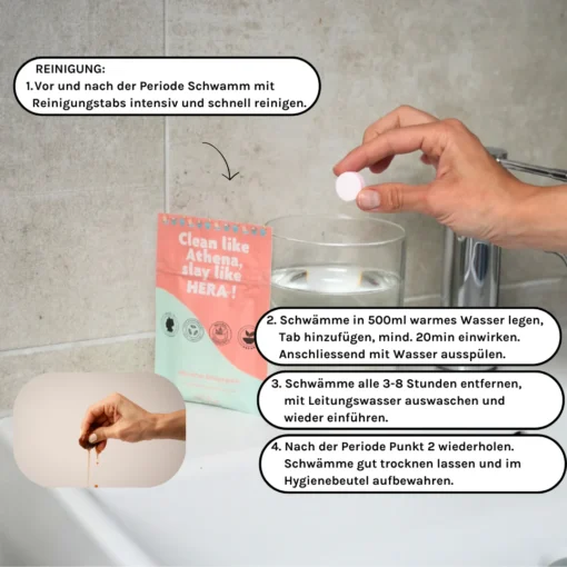 Hera AthenaPure Reinigungstabs (für Menstruations Schwamm)