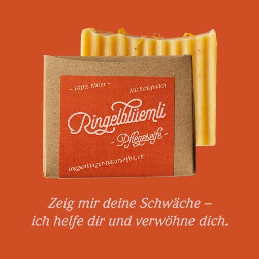 Feste Dusch- und Pflegeseife mit Schafmilch | Ringelblüemli – 100% NATUR von Toggenburger Naturseifen