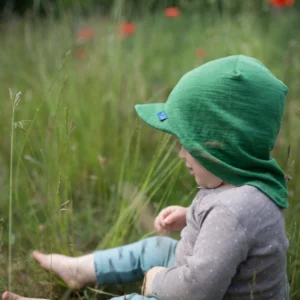Glückskind Sommerkappe Merinowolle & Seide | WALDGRÜN UNI