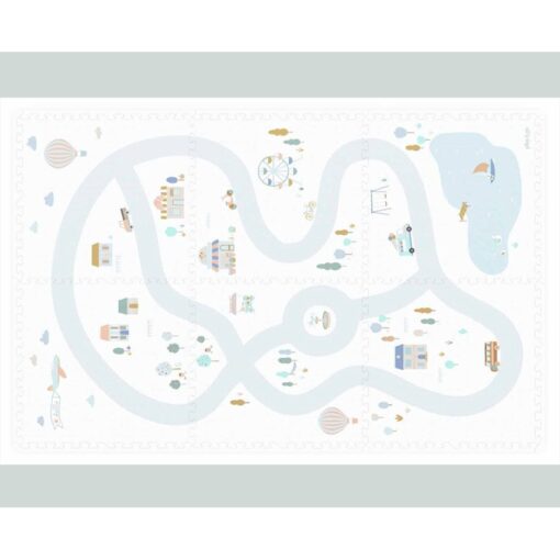 Play&Go Wende Puzzlematte 6 STK (120cm x 180cm) | Dorf / stone