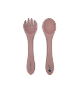 Cotton Cloud Kinderbesteck Set aus Silikon dusty mauve