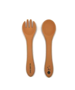 Cotton Cloud Kinderbesteck Set aus Silikon honey