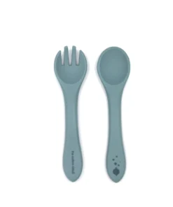 Cotton Cloud Kinderbesteck Set aus Silikon jade