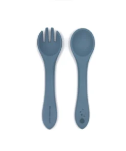 Cotton Cloud Kinderbesteck Set aus Silikon smokey blue