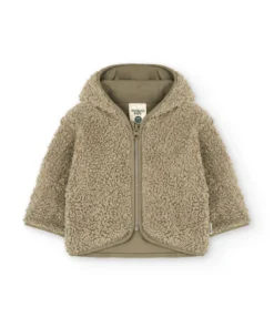 Tiralahilacha Baby Sherpa Jacke aus Bio-Baumwolle TIN | Khaki