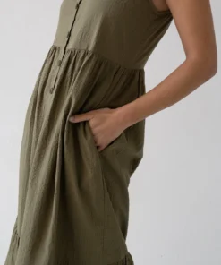 Alternative view of Tiralahilacha ERW Bio Baumwollkleid mit Träger BELINDA | olive