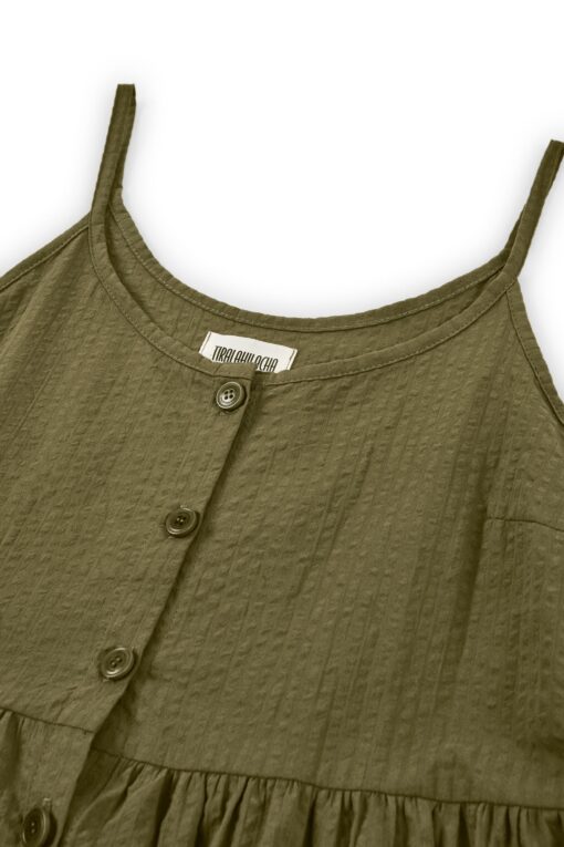 Tiralahilacha ERW Bio Baumwollkleid mit Träger BELINDA | olive – Bild 3