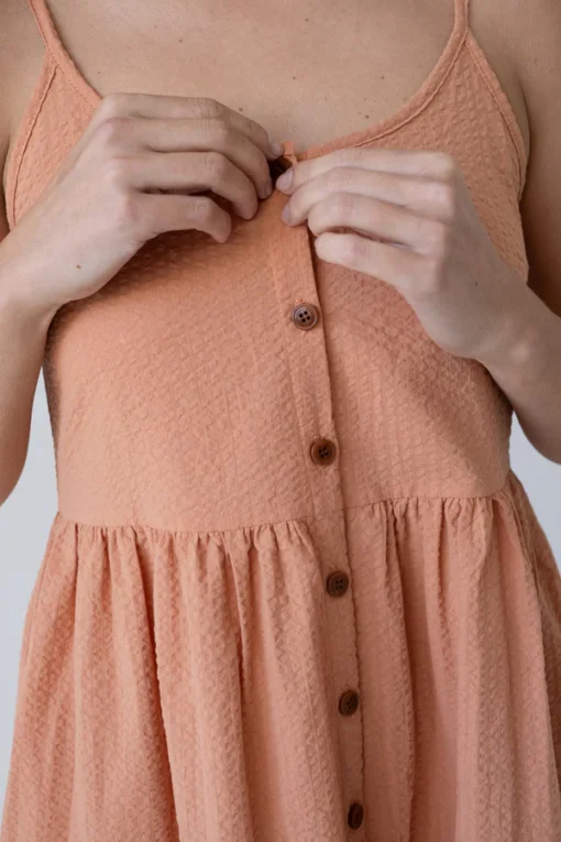 Tiralahilacha ERW Bio Baumwollkleid mit Träger BELINDA | rosa – Bild 5