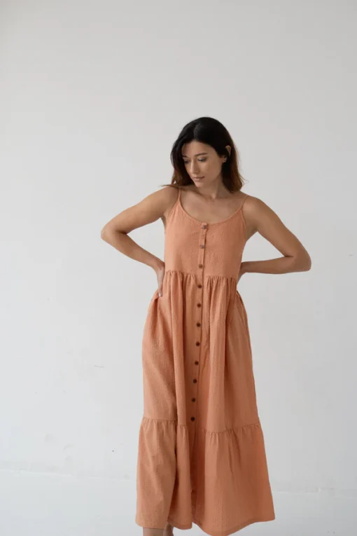 Tiralahilacha ERW Bio Baumwollkleid mit Träger BELINDA | rosa