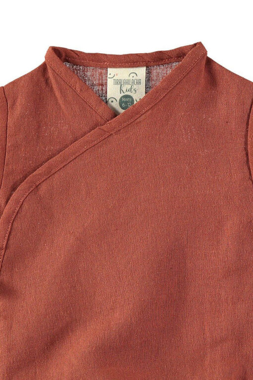 Tiralahilacha Wickel Body kurzarm LEINEN | mars red
