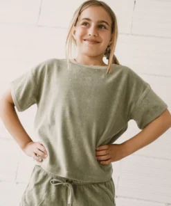 Tiralahilacha Unisex Frottee T-Shirt aus Bio-Baumwolle HARPER | Green