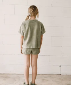 Tiralahilacha Unisex Frottee T-Shirt aus Bio-Baumwolle HARPER | Green