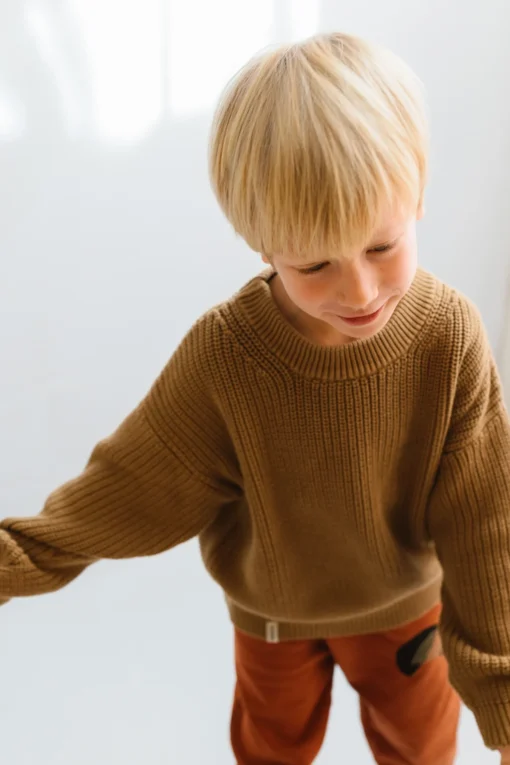 Tiralahilacha Kinder unisex Strick Pullover | braun – Bild 2