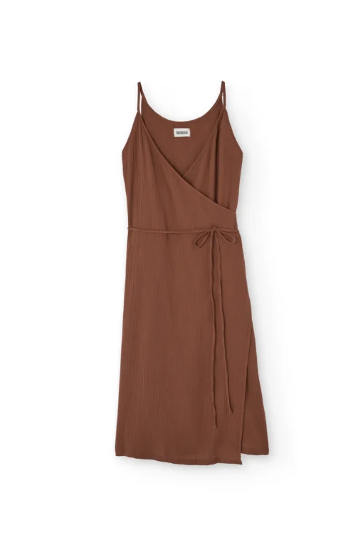Tiralahilacha ERW Musselin Wickelkleid mit Träger BRIELLE | terrakotta – Bild 4