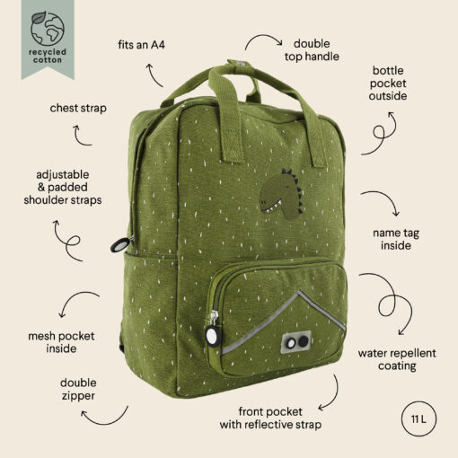 Trixie Kinder (Schul-) Rucksack XL | Dino – Bild 2