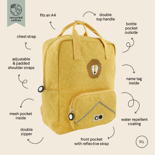 Trixie Kinder (Schul-) Rucksack XL | Löwe – Bild 2