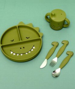 Alternative view of Trixie Kinderbesteck mit Silikongriff 3teilig (12m+) | Dino