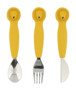 Trixie Kinderbesteck mit Silikongriff 3teilig (12m+) | Löwe