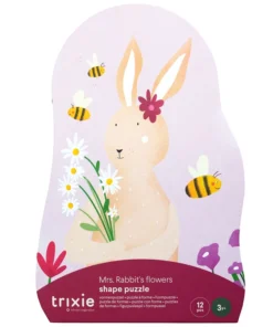 Trixie Puzzle (12 grosse Teile / ab 3 J.) | Hase mit Blumen