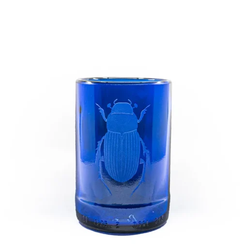 Upcycling Kinder Trinkglas blau | Käfer