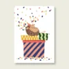 VIERUNDFÜNFZIG Postkarte Geburtstag | Konfetti Igel