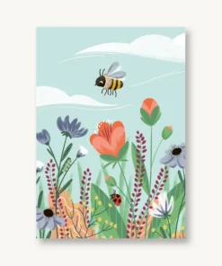 VIERUNDFÜNFZIG Postkarte | Sommerwiese Bienenglück