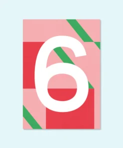 Kleine Prints Zahlen Postkarte | 6